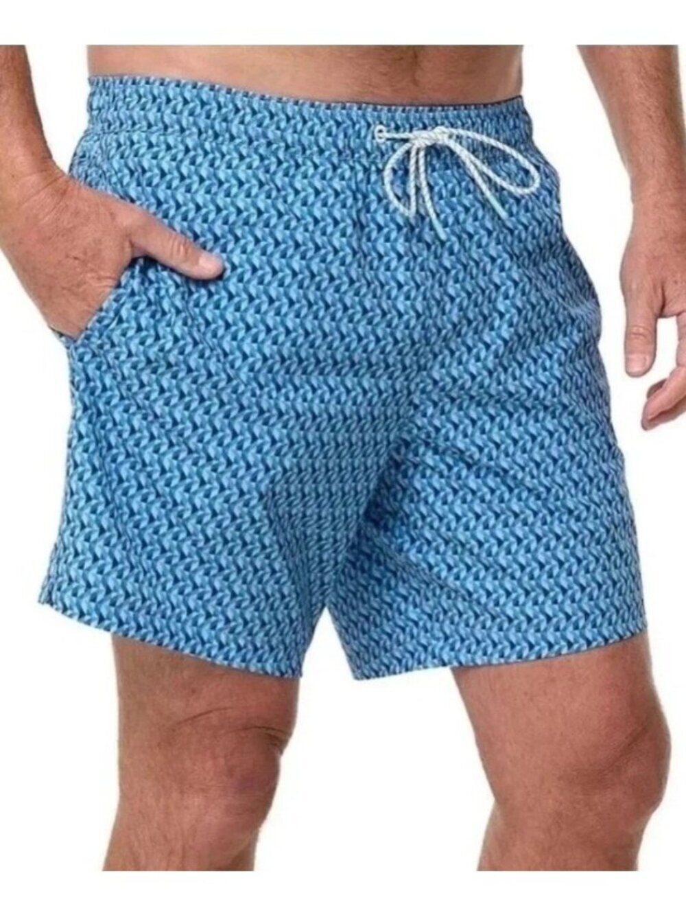NWT Bonobos Men's XXL Swim Shorts Light Blue Mesh Liner UPF 50+ Quick-Dry